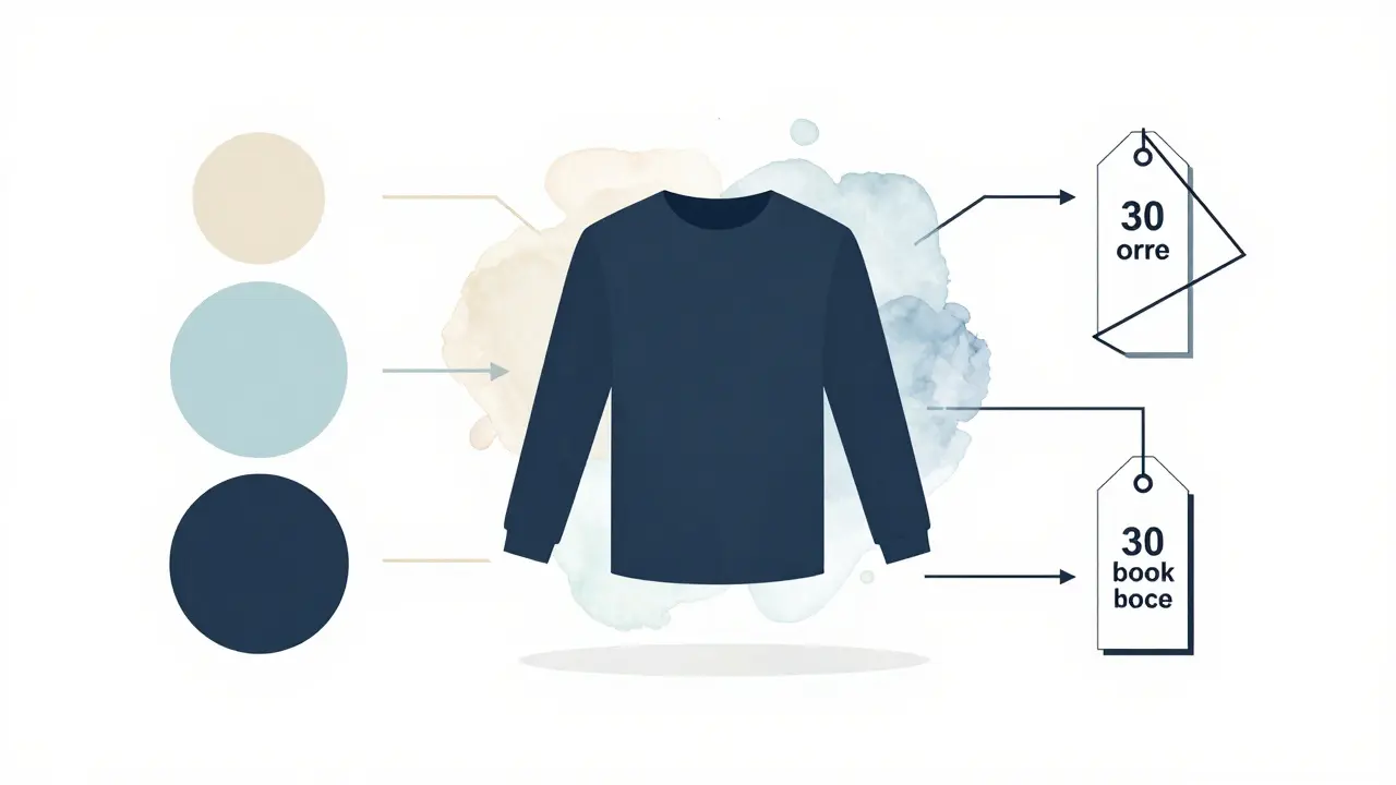 Abstract visualization of mood boards, products, and logistics in styling.