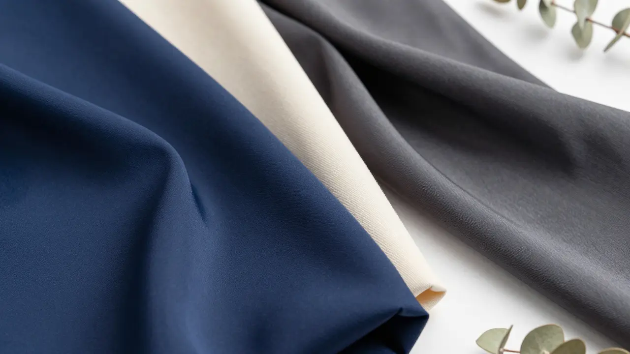 Close-up of luxury sustainable fabrics like Tencel and Modal