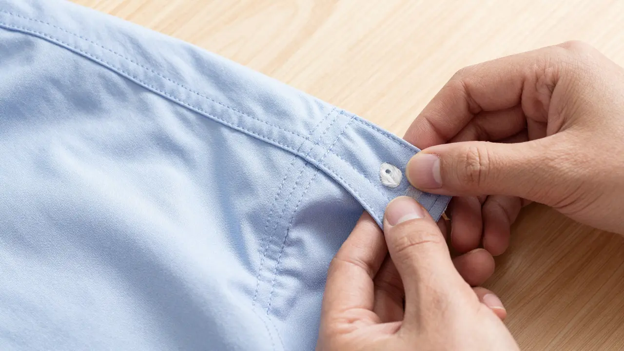 Macro shot of shirt seams and cuffs showing quality stitching