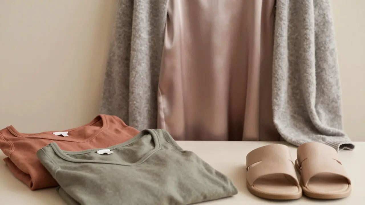 Soft nursing clothes and comfortable shoes for third trimester comfort