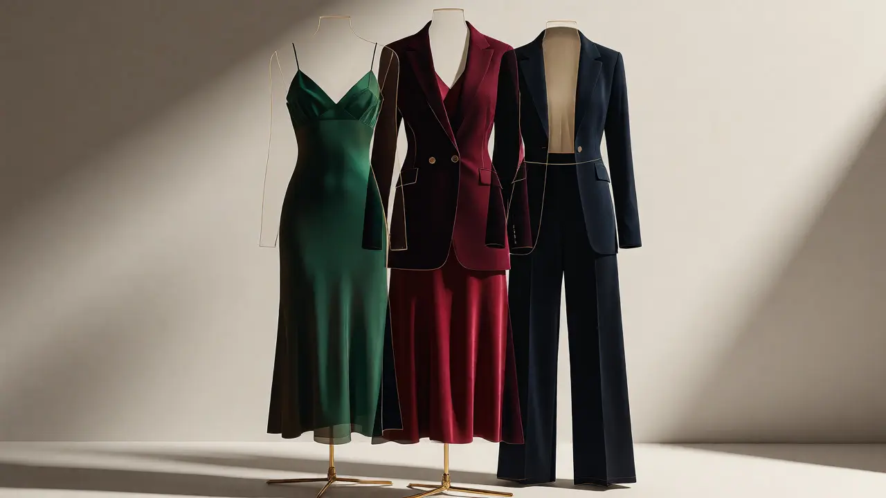 Artistic visualization of versatile outfit combinations from a micro capsule
