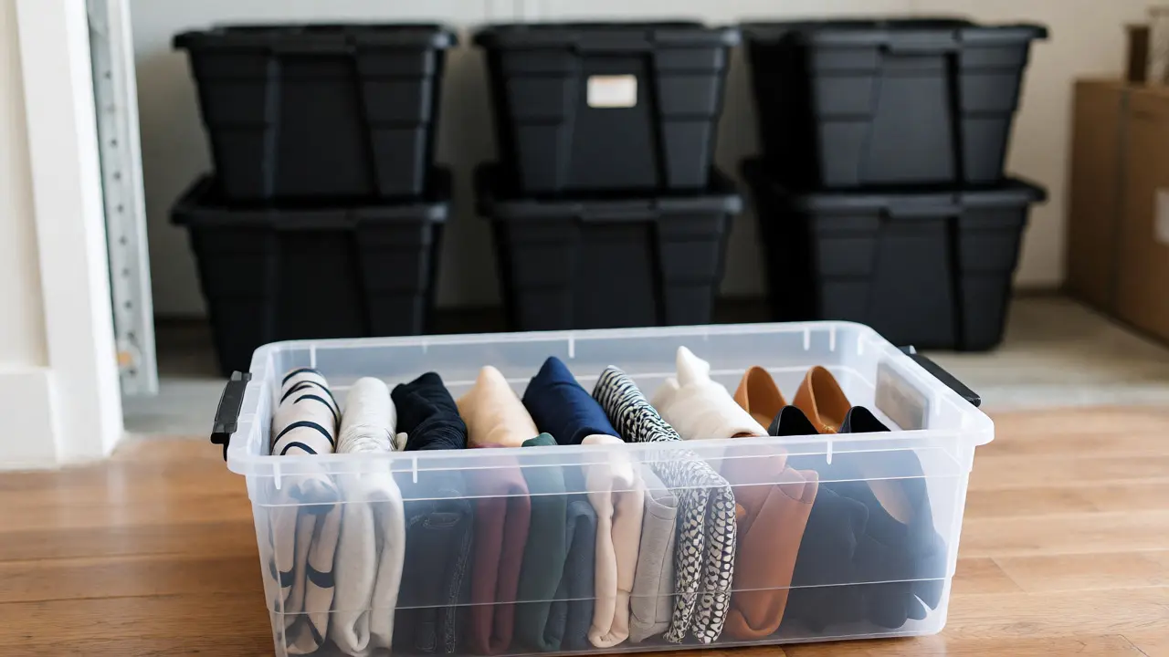 Neatly packed capsule trial box next to hidden storage bins