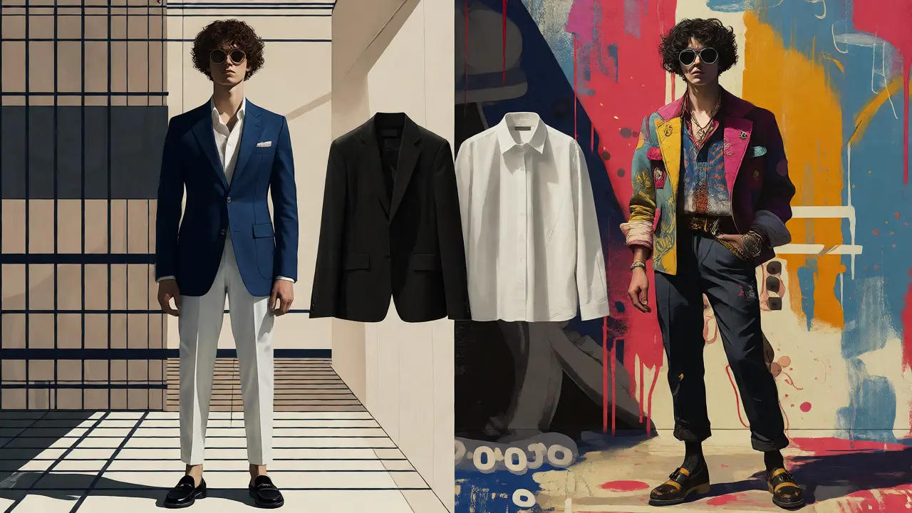 Split-screen illustration contrasting Classic structure with Creative vibrancy.